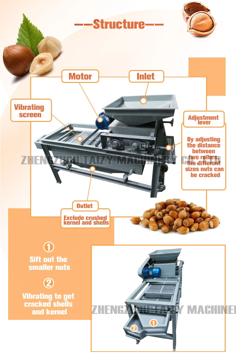 Commercial Walnut Nuts Breaker Pecan Almond Shelling Machine Hazelnut Cracking Machine