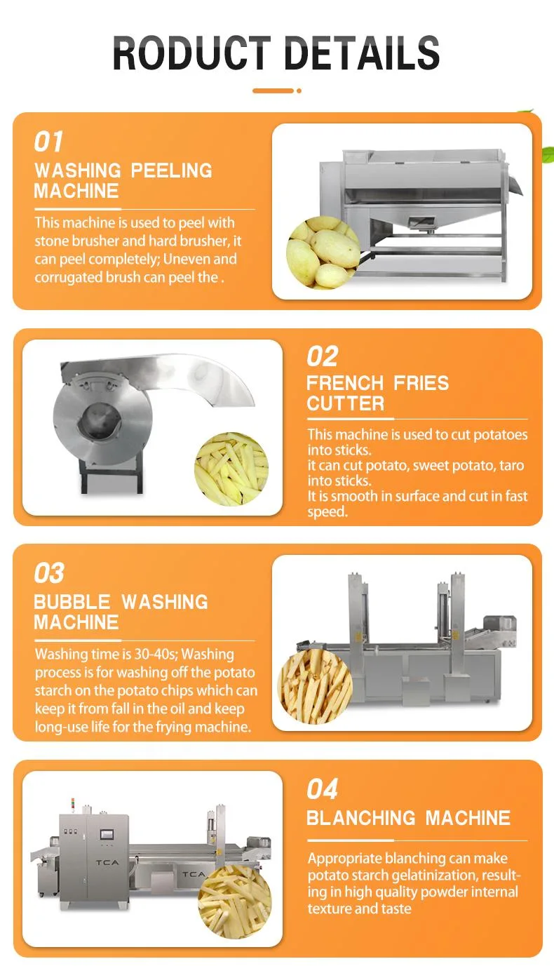 Small Potatoes Chip Processing Line Production Frozen French Fries Chips Potato Frying Machine New