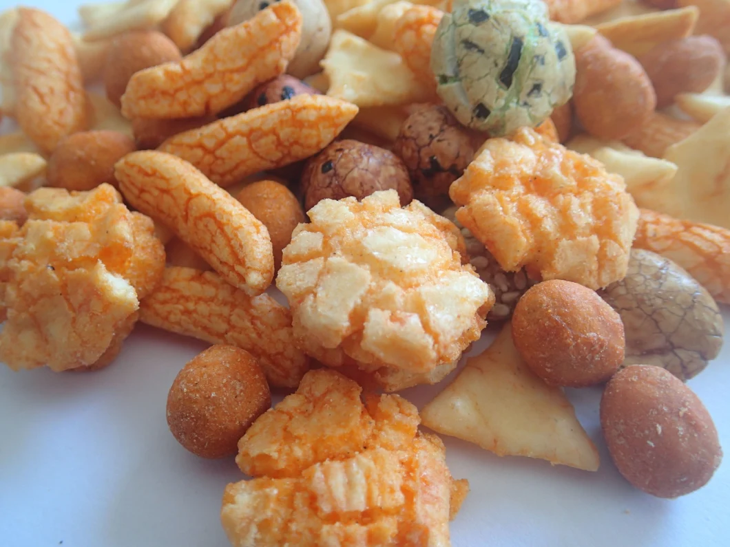 Good Taste Latest Colorful Rice Crackers Mixed with Crispy Coated Roasted Peanuts