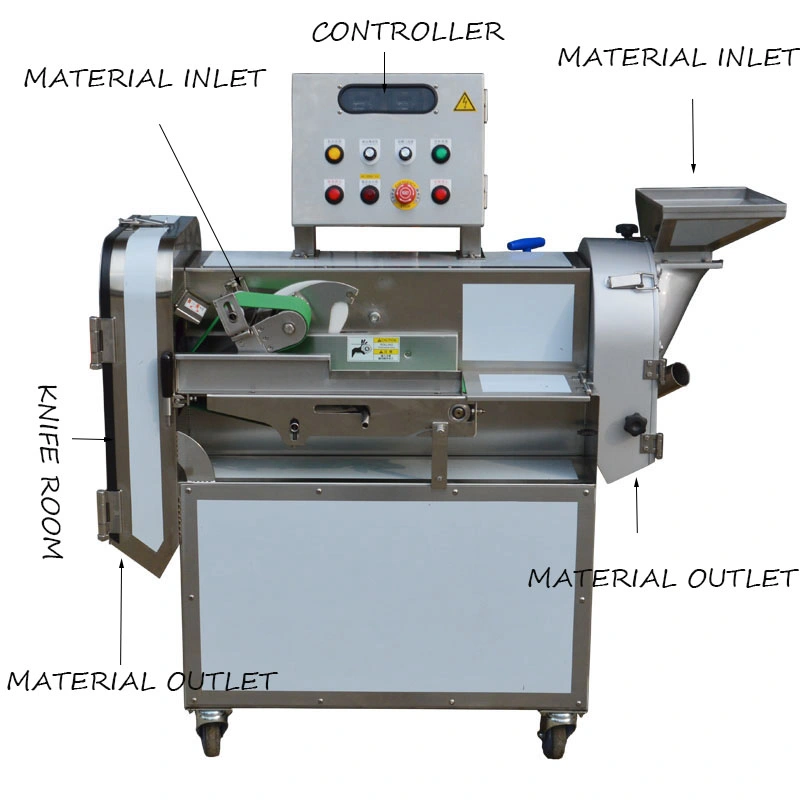 Potato Carrot Apple Dices Cubes Strips Shreds Slices Cutter Fruit Vegetable Cutting Machine