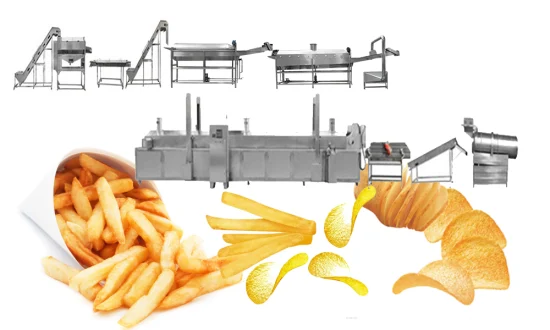 Máquina Automática de Fabricação de Batatas Fritas Crocantes 300-500kg Linha de Produção de Alimentos Salgadinhos