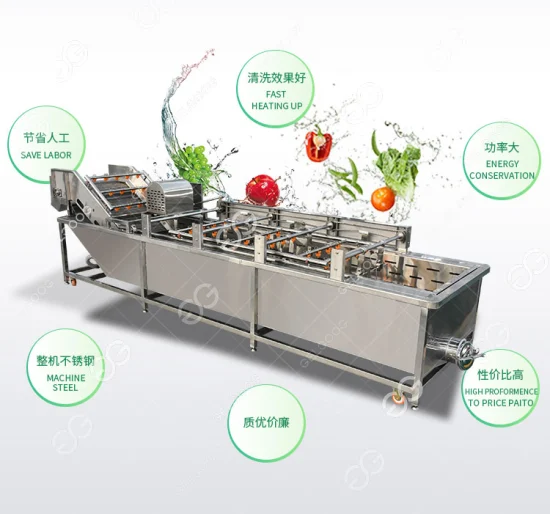 Gelgoog Air Bubble tipo limpador de frutas e vegetais personaliza a linha de corte e lavagem de vegetais